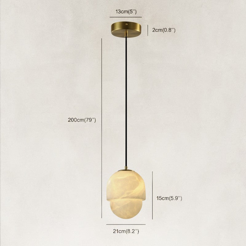 Glowstone Alabaster Pendant 6"D