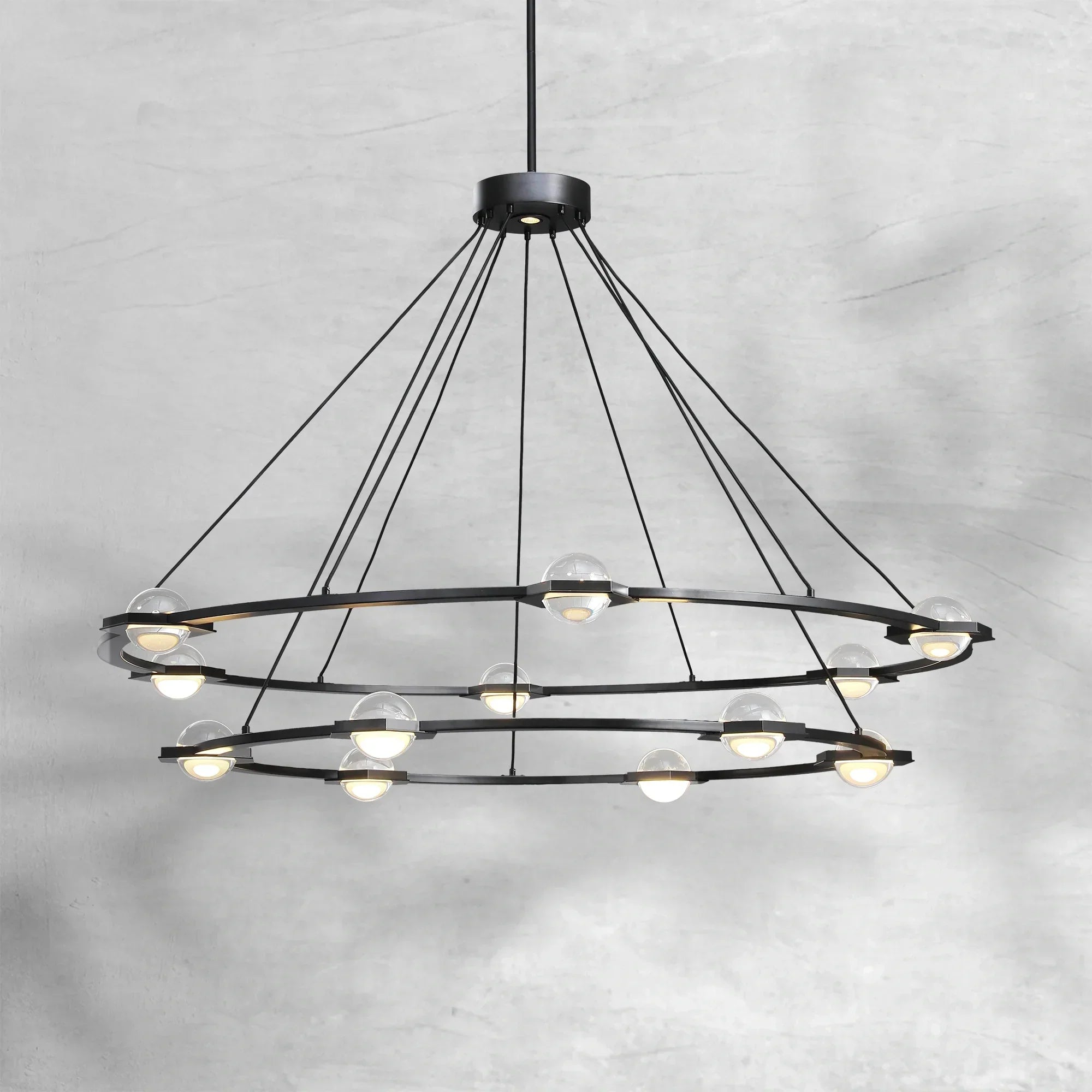 ECLFZ Two-Tier Round Chandelier 48" 60"