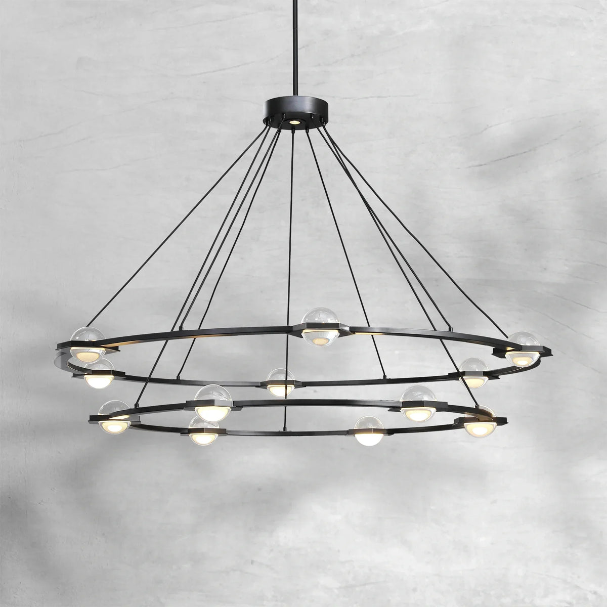 ECLFZ Two-Tier Round Chandelier 48" 60"