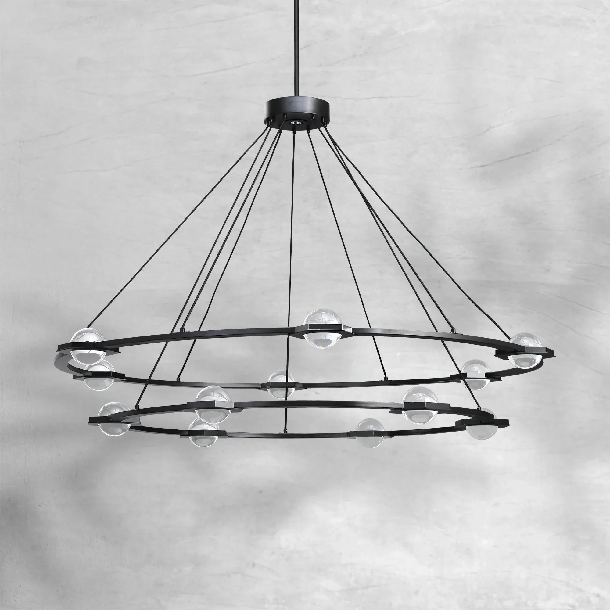 ECLFZ Two-Tier Round Chandelier 48" 60"