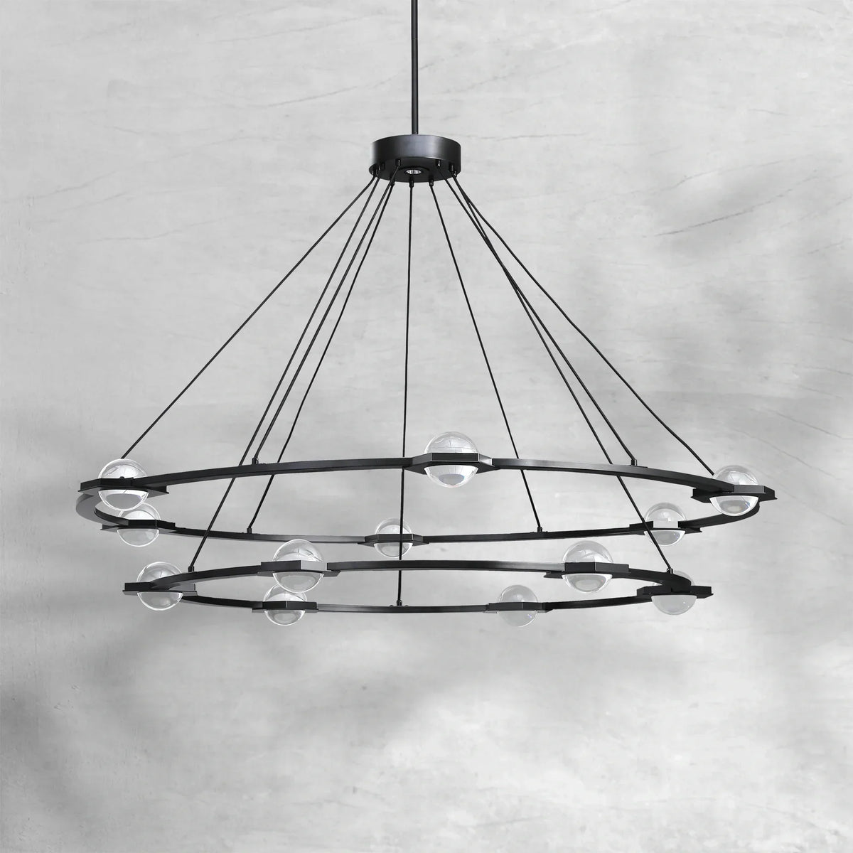 ECLFZ Two-Tier Round Chandelier 48" 60"