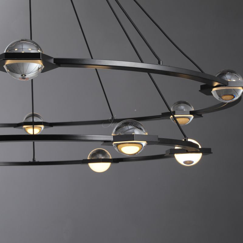 ECLFZ Two-Tier Round Chandelier 48" 60"