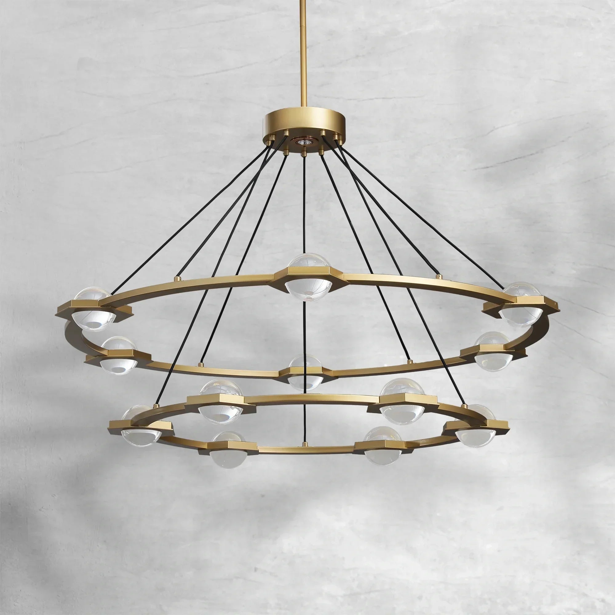 ECLFZ Two-Tier Round Chandelier 48" 60"