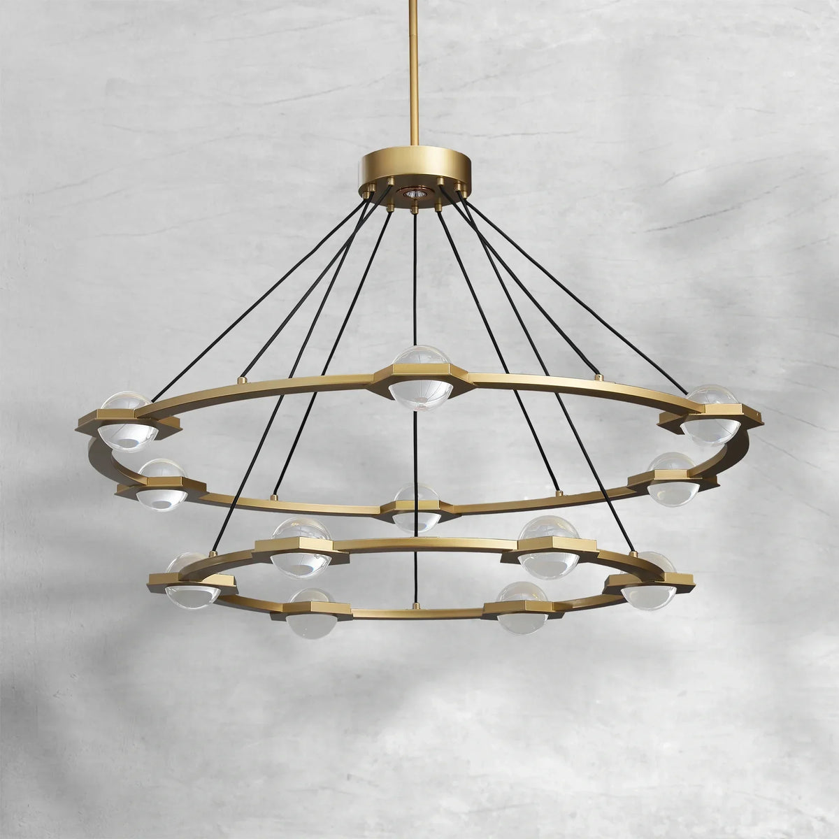 ECLFZ Two-Tier Round Chandelier 48" 60"