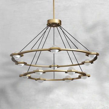 ECLFZ Two-Tier Round Chandelier 48" 60"
