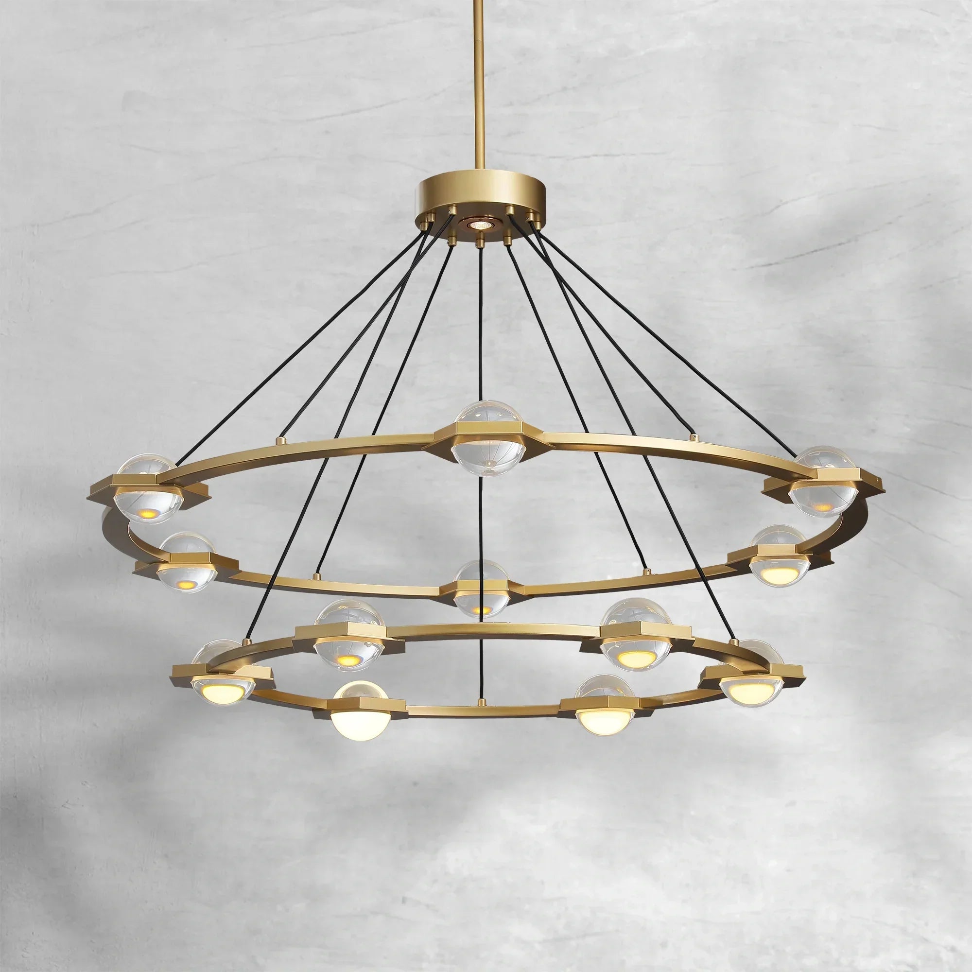 ECLFZ Two-Tier Round Chandelier 48" 60"