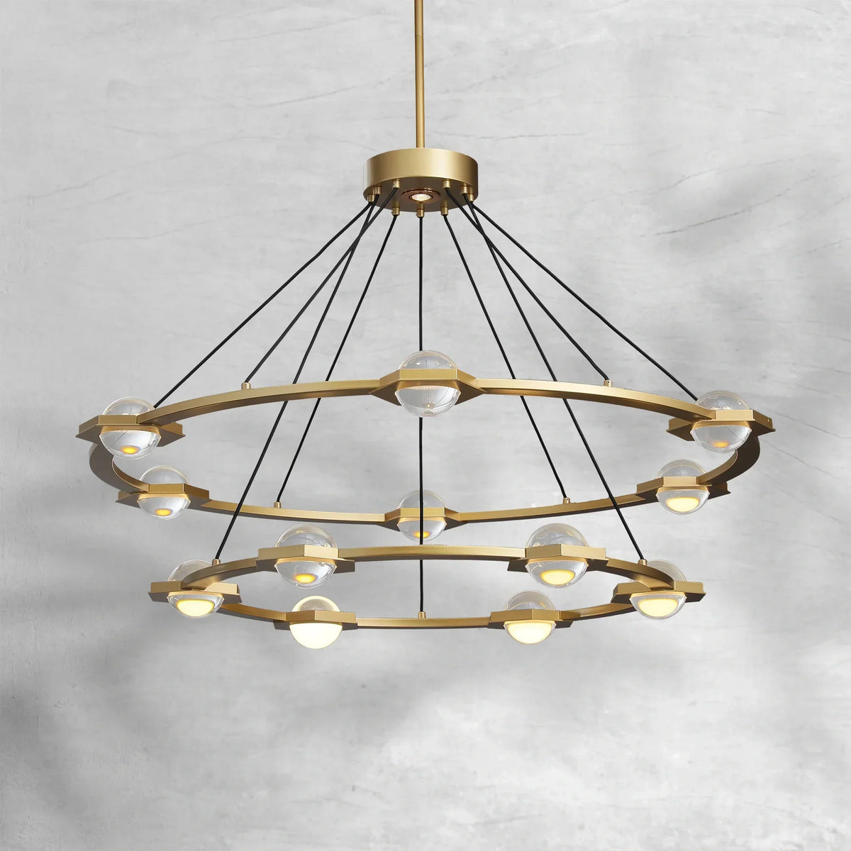 ECLFZ Two-Tier Round Chandelier 48" 60"