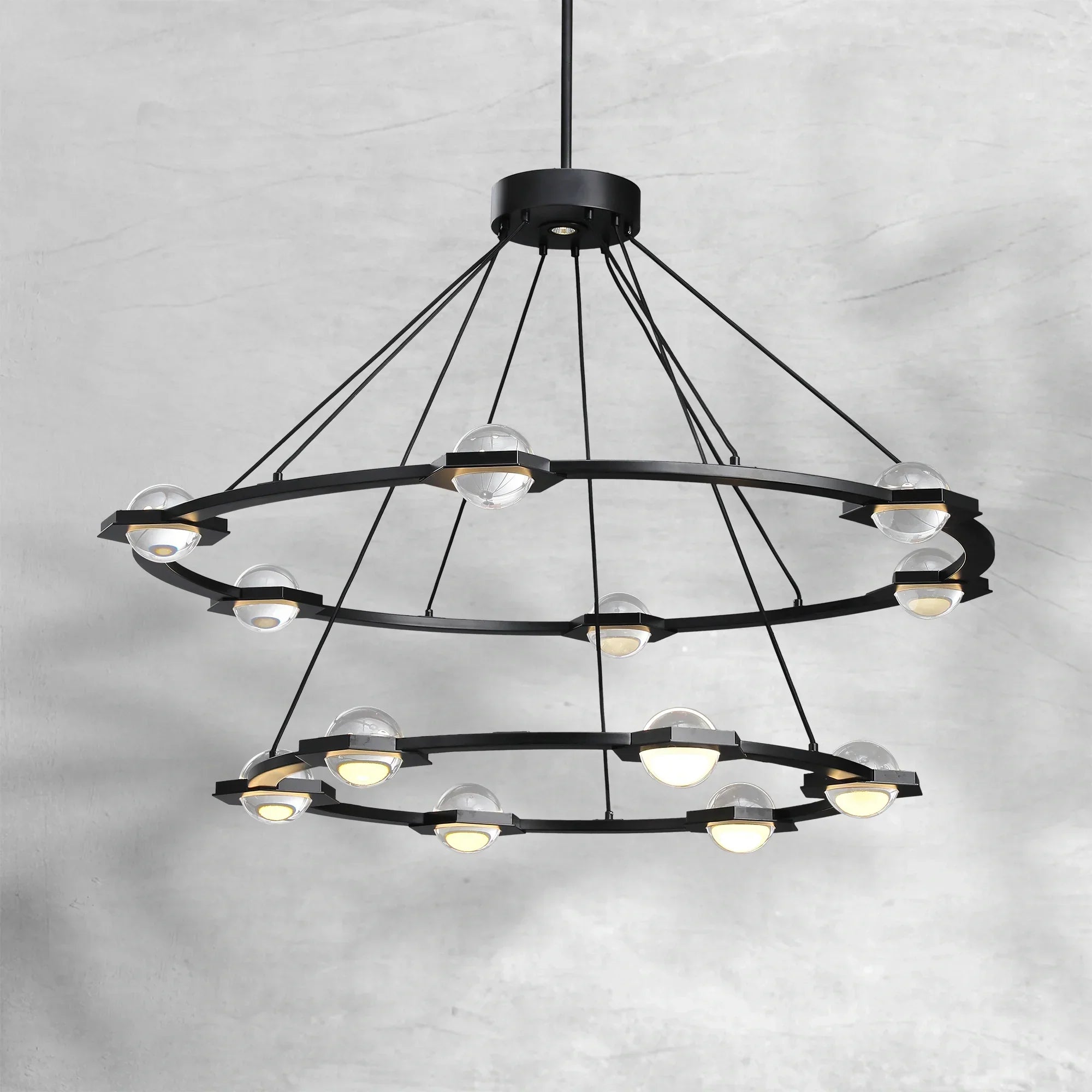ECLFZ Two-Tier Round Chandelier 48" 60"