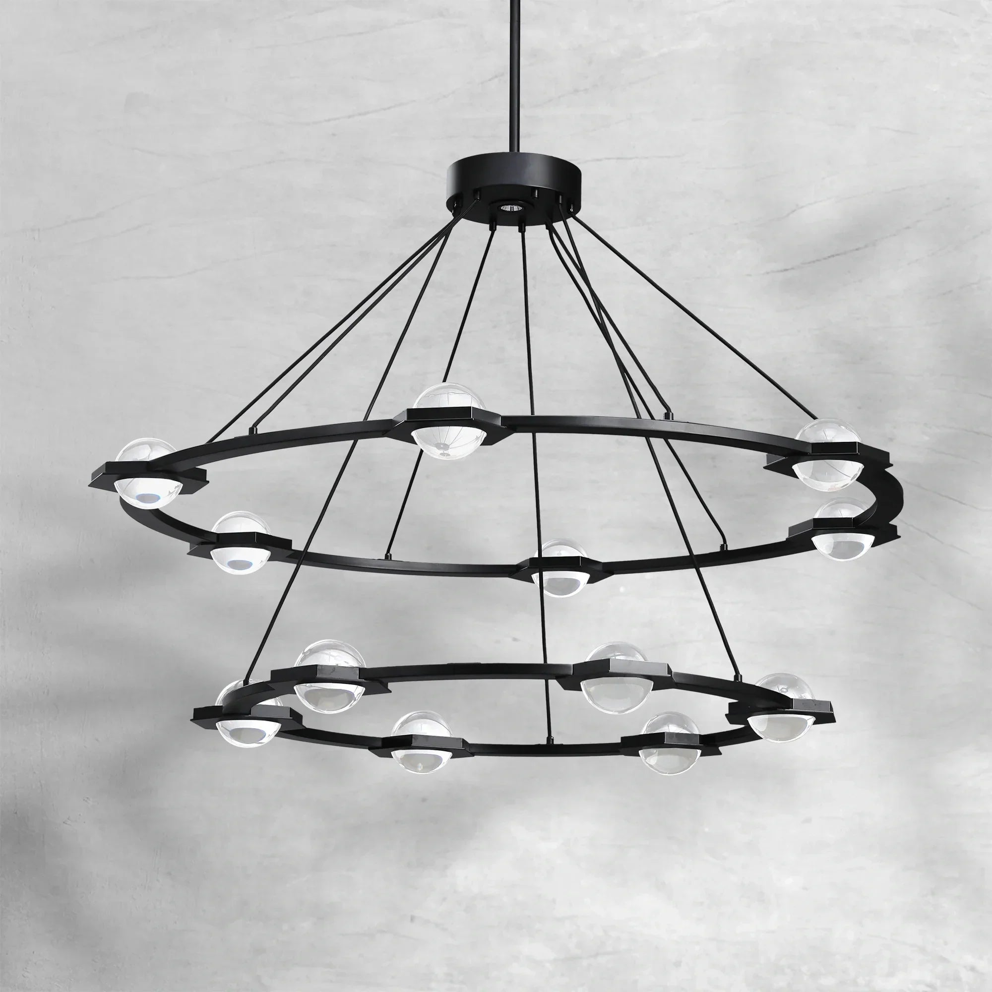 ECLFZ Two-Tier Round Chandelier 48" 60"