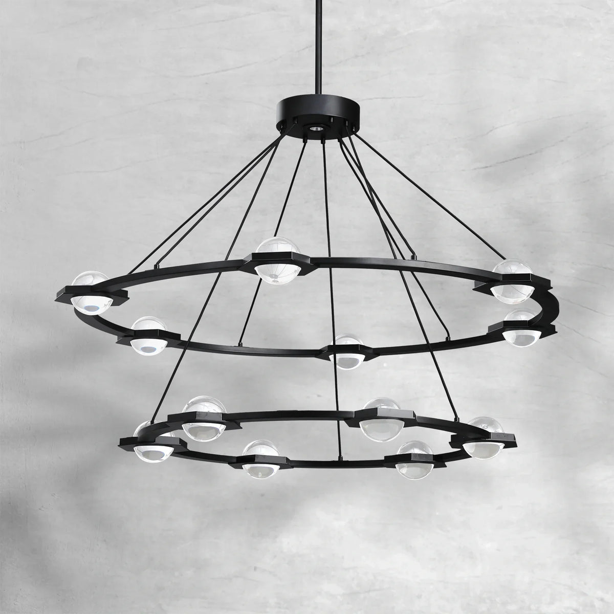 ECLFZ Two-Tier Round Chandelier 48" 60"