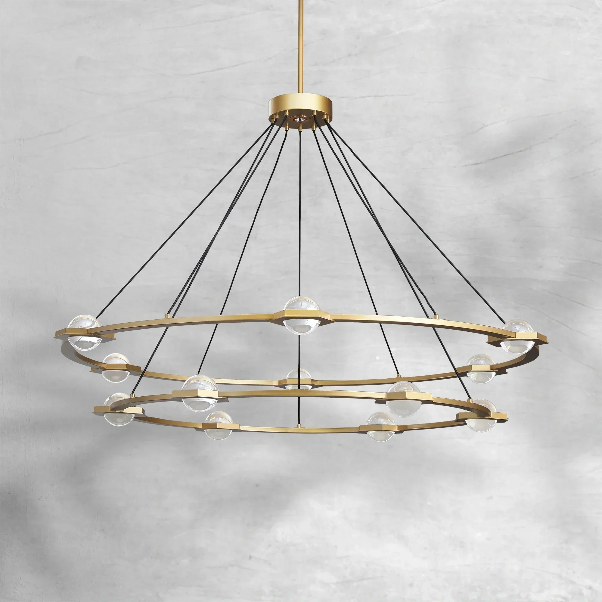 ECLFZ Two-Tier Round Chandelier 48" 60"
