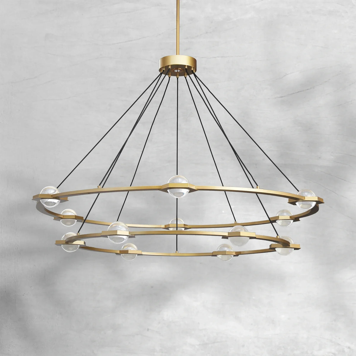 ECLFZ Two-Tier Round Chandelier 48" 60"