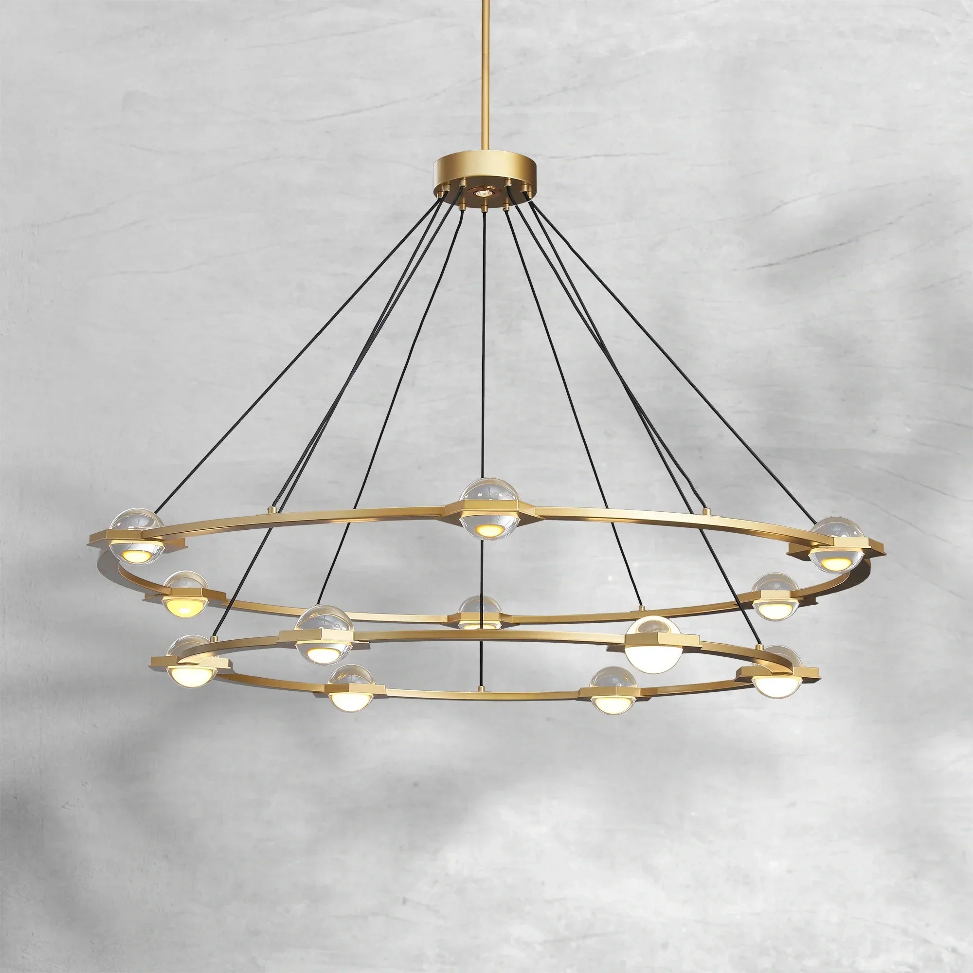 ECLFZ Two-Tier Round Chandelier 48" 60"