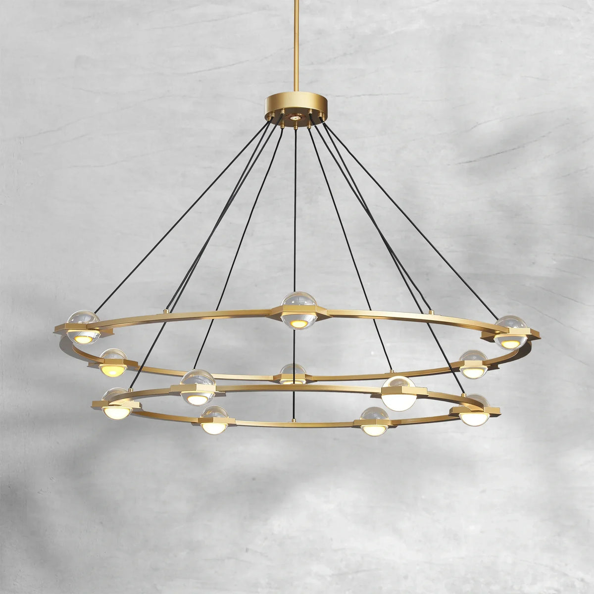 ECLFZ Two-Tier Round Chandelier 48" 60"