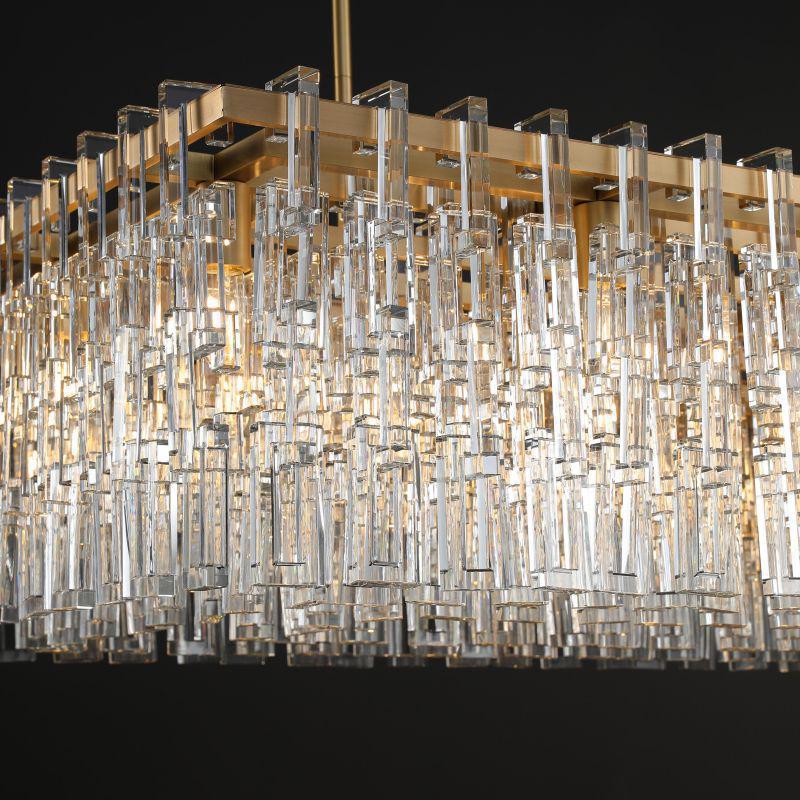 Marigan Modern Rectangular Crystal Chandelier 60"