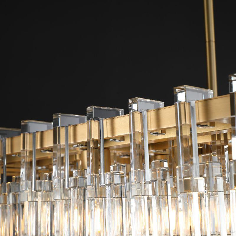 Marigan Modern Rectangular Crystal Chandelier 60"