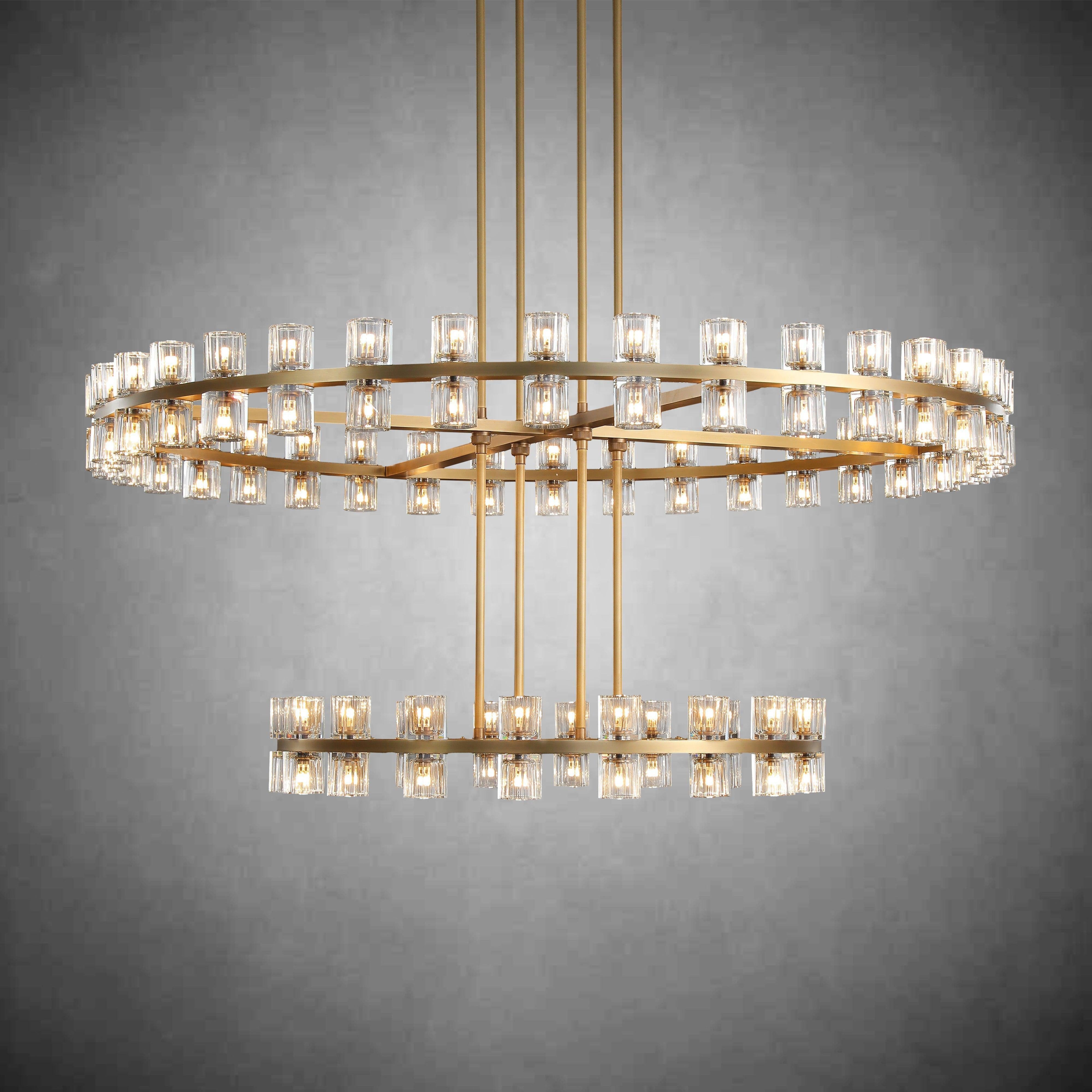 Arcachen Crystal 2-Tier Round Chandelier 60"