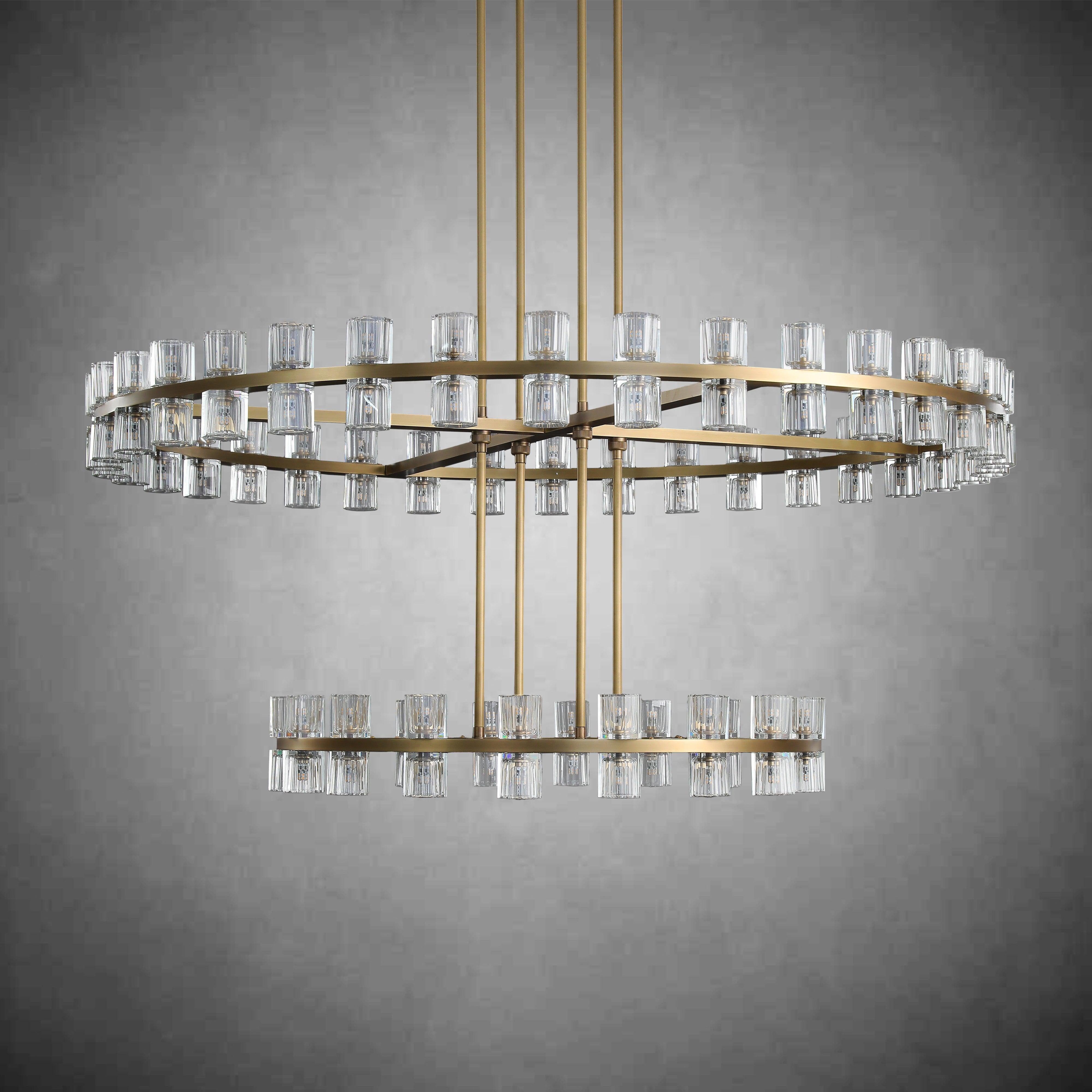 Arcachen Crystal 2-Tier Round Chandelier 60"