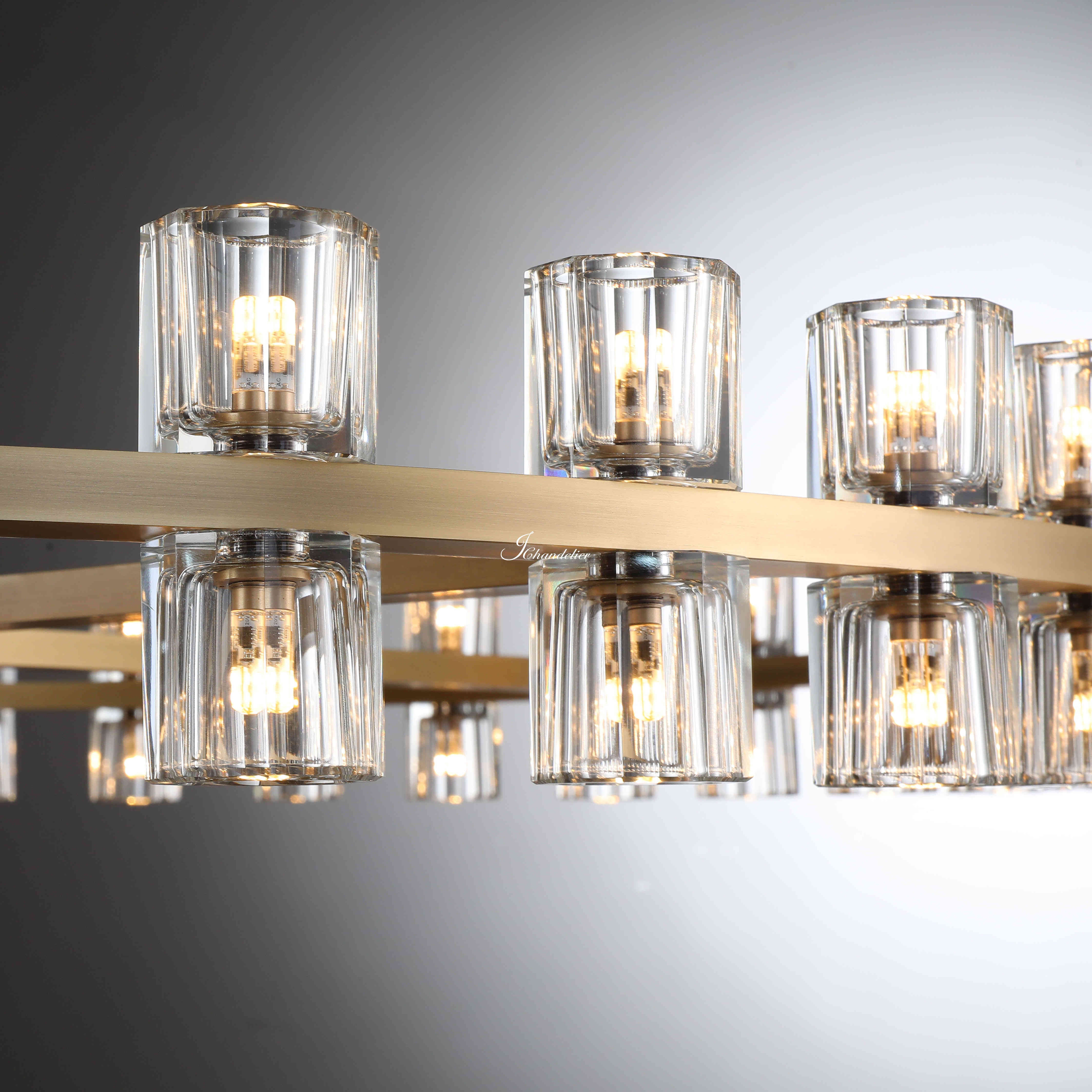 Arcfz Crystal Round 2-Tier Chandelier 60"