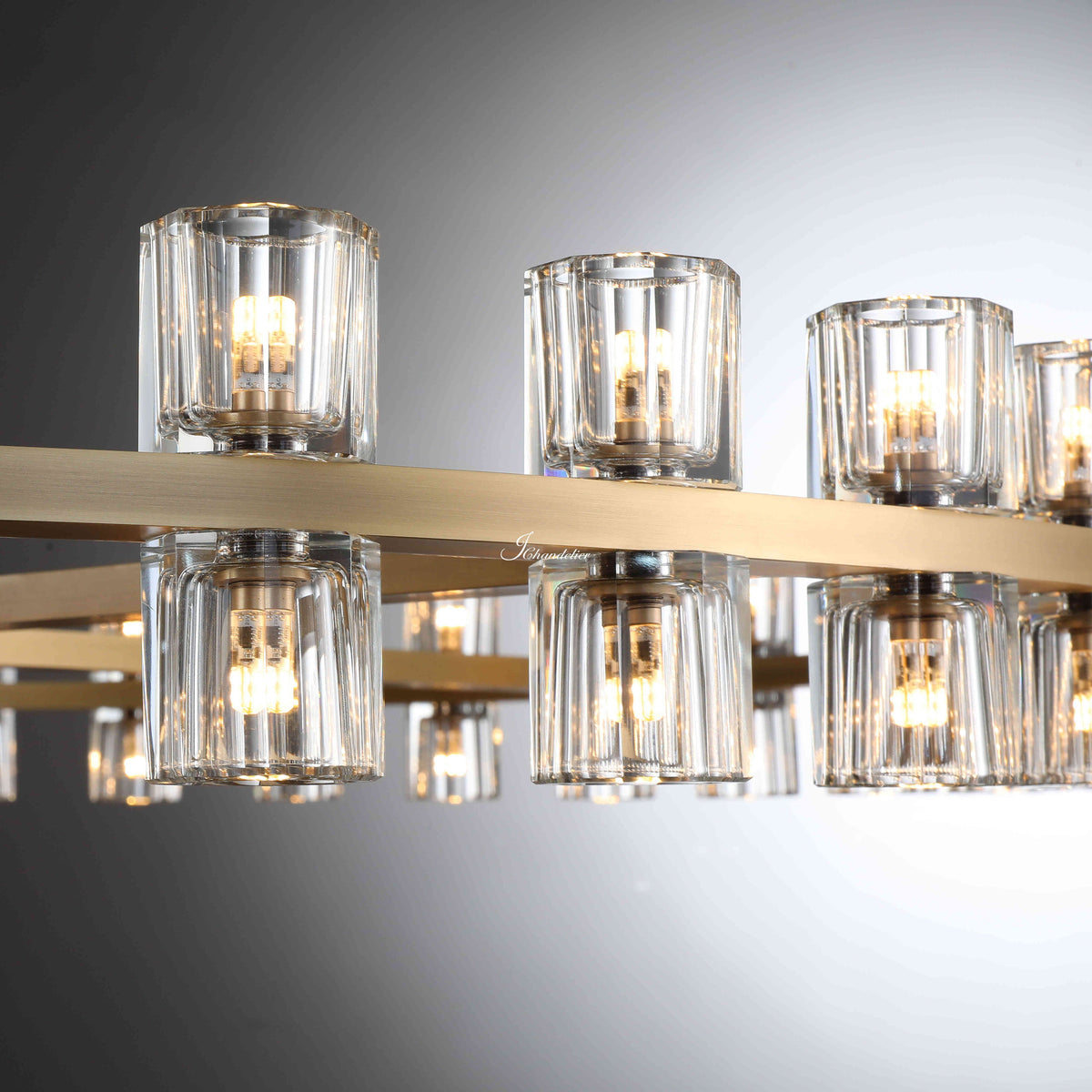 Arcfz Crystal Round 2-Tier Chandelier 60"