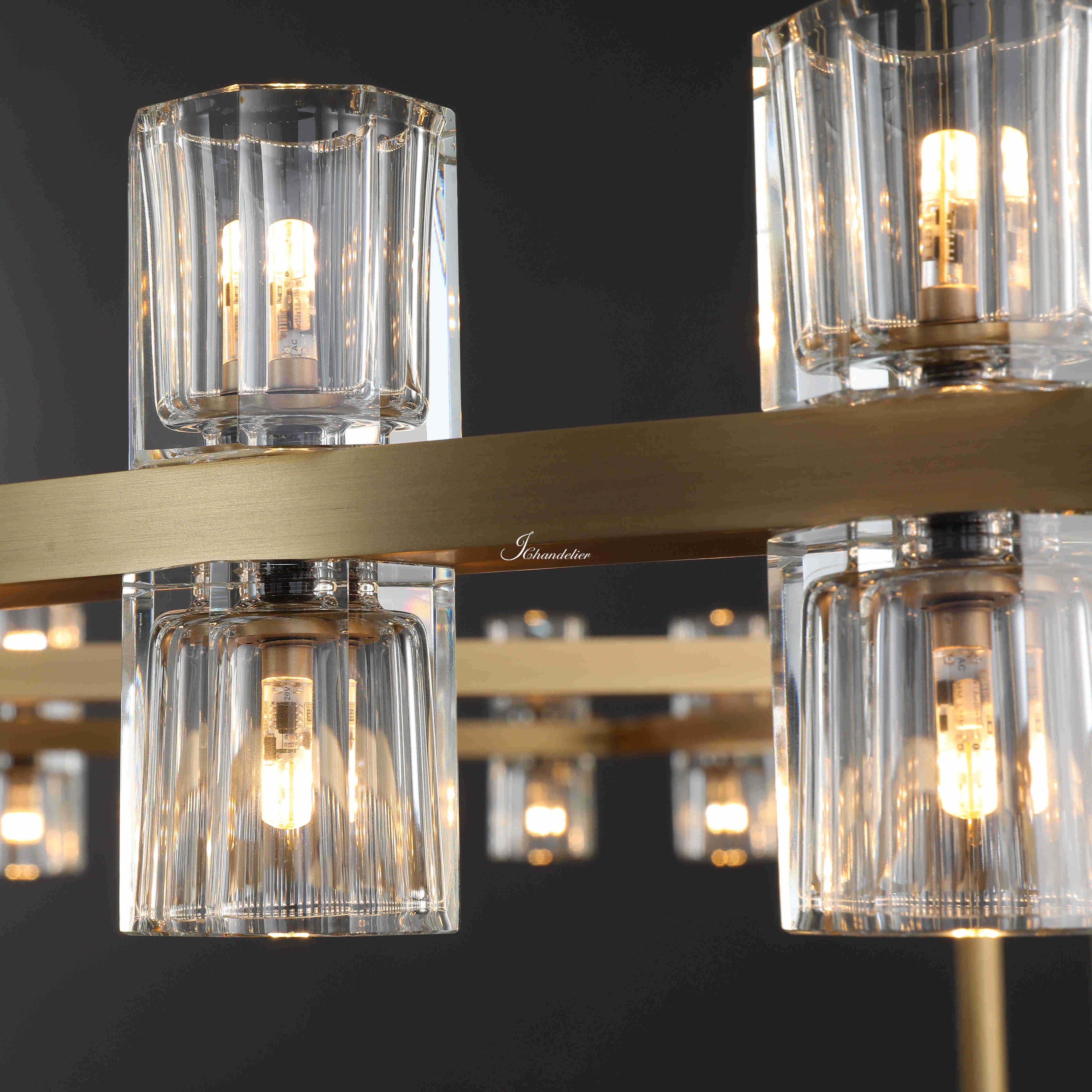 Arcfz Crystal Round 2-Tier Chandelier 60"