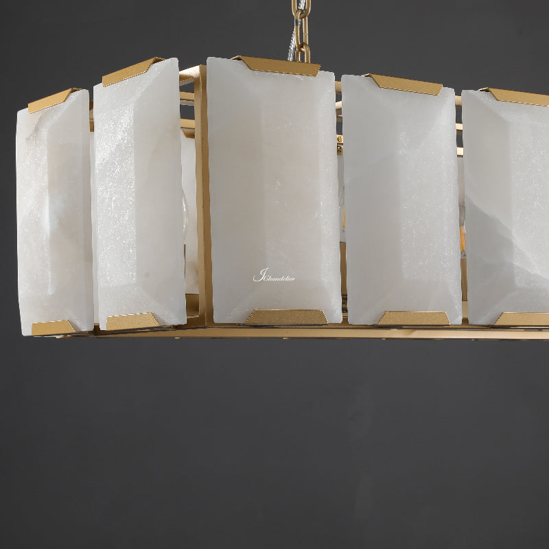 Harfz Calcite Rectangular Chandelier 62"