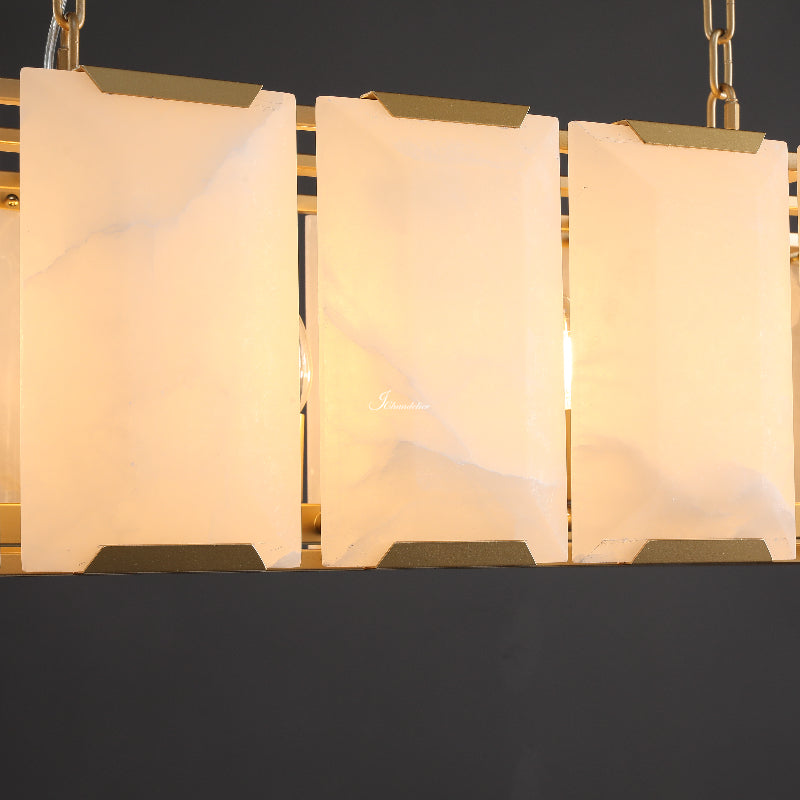 Harfz Calcite Rectangular Chandelier 42"