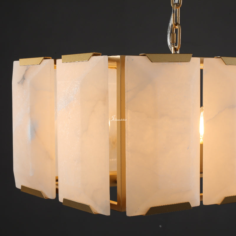 Harfz Calcite Rectangular Chandelier 54"