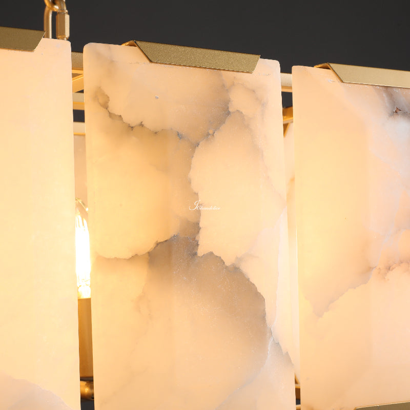Harfz Calcite Rectangular Chandelier 54"