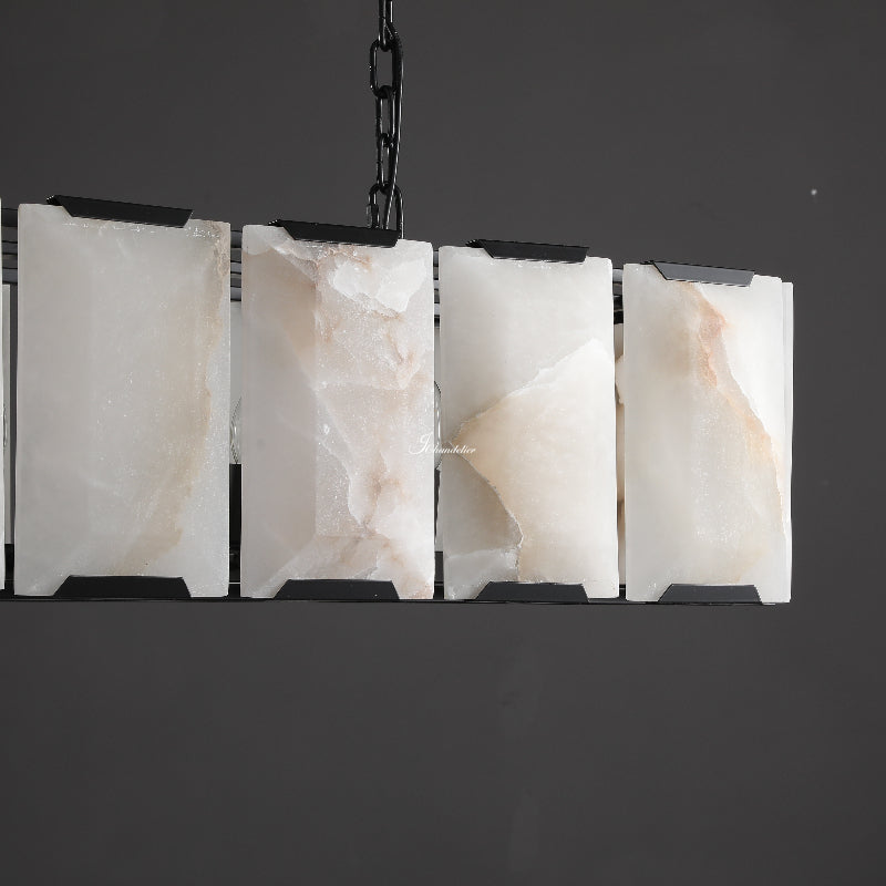 Harfz Calcite Rectangular Chandelier 62"