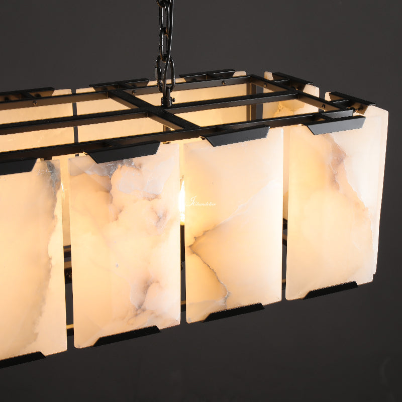 Harfz Calcite Rectangular Chandelier 42"
