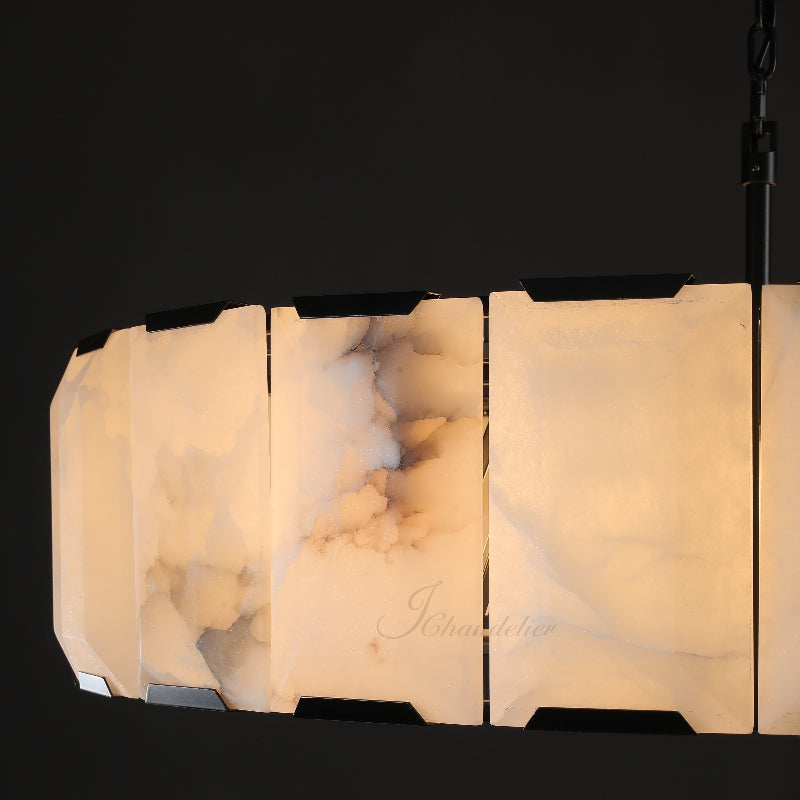 Harfz Calcite Round Chandelier 19"