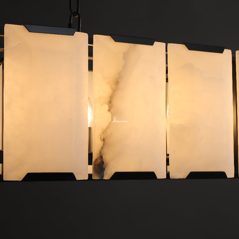 Harfz Calcite Rectangular Chandelier 74"