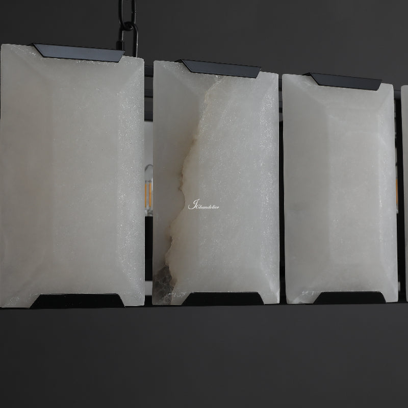 Harfz Calcite Rectangular Chandelier 74"