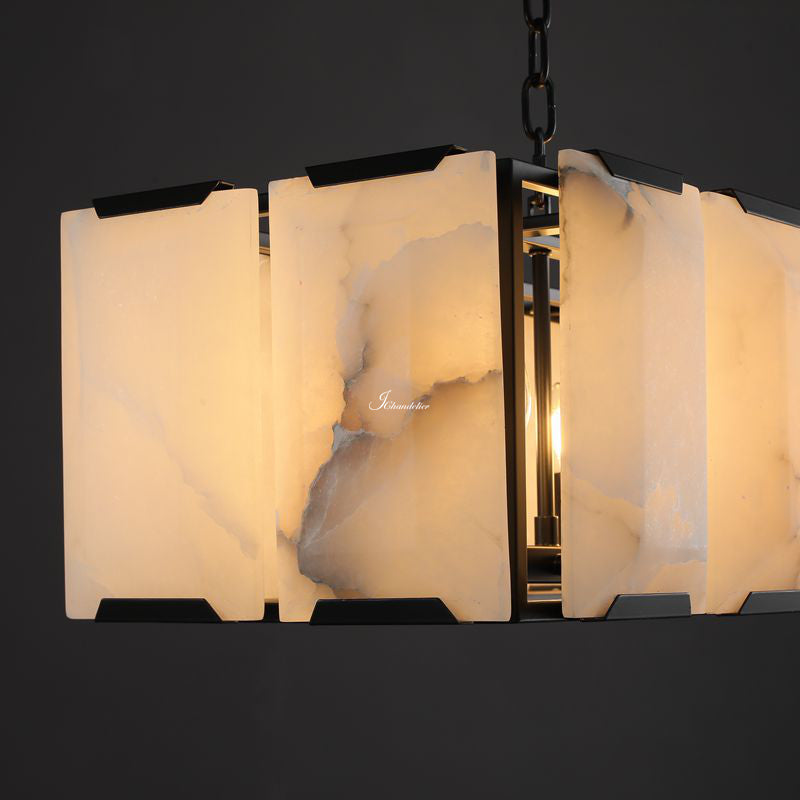 Harfz Calcite Rectangular Chandelier 62"