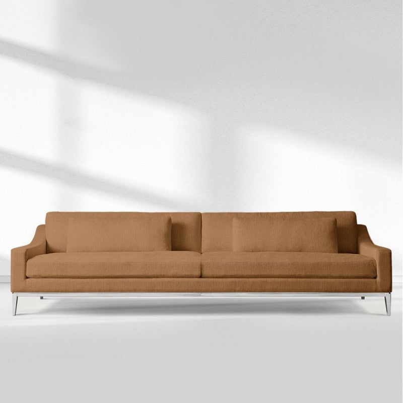 Italia Slope Arm 3-Seat Sofa - Metal Base