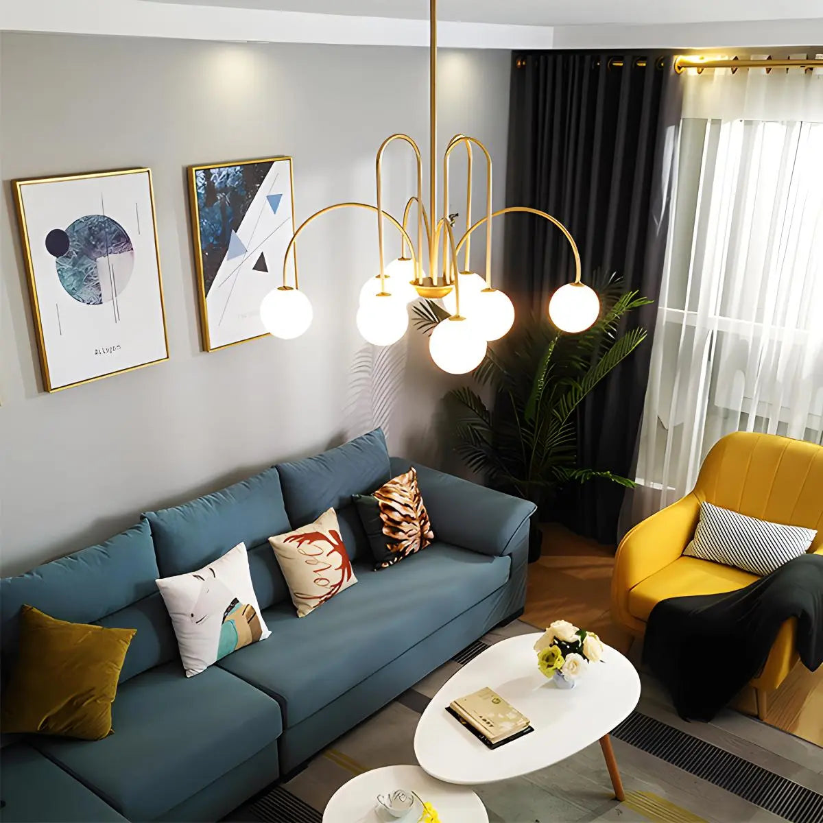 Joyfuzzy Avi Double Layer Glass Chandelier