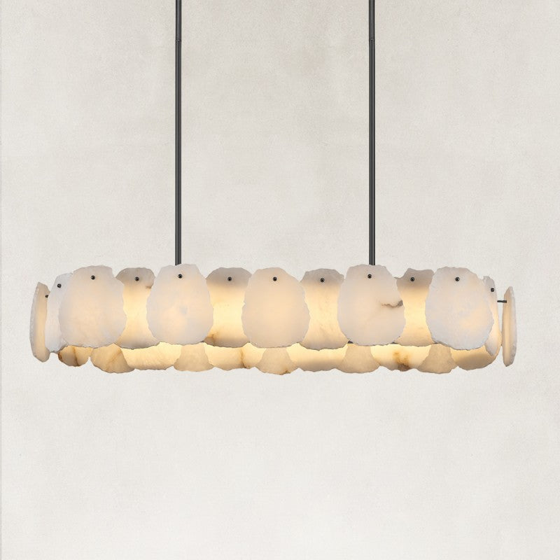 Mira Alabaster Oval Chandelier 43"W