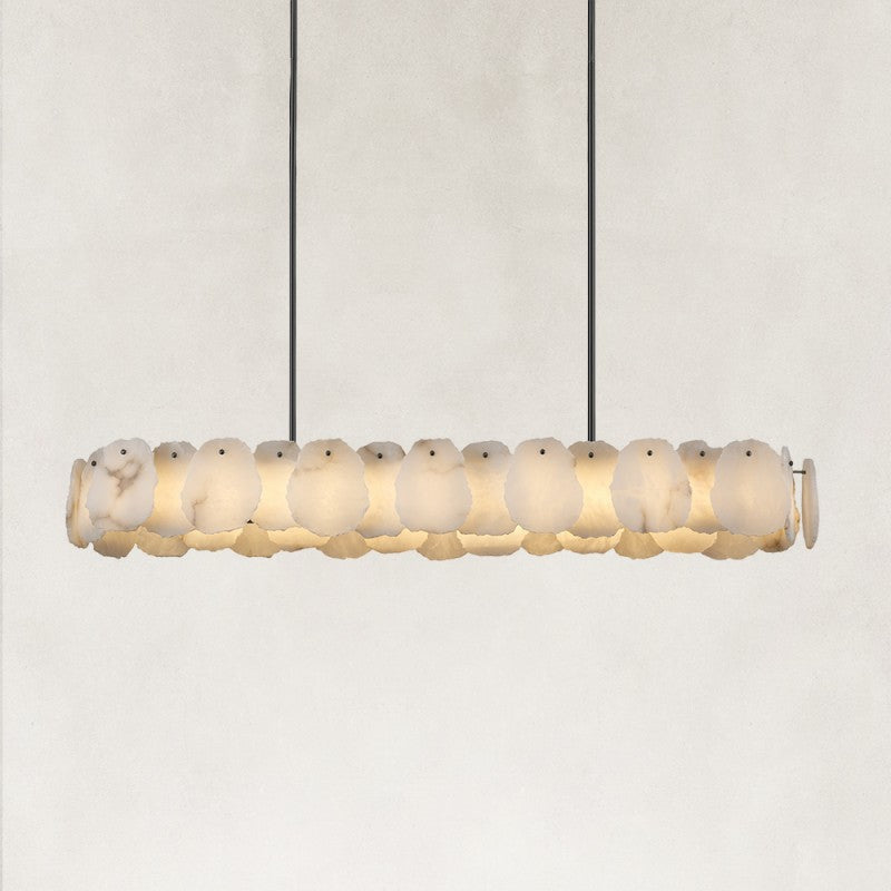 Mira Alabaster Oval Chandelier 58"W