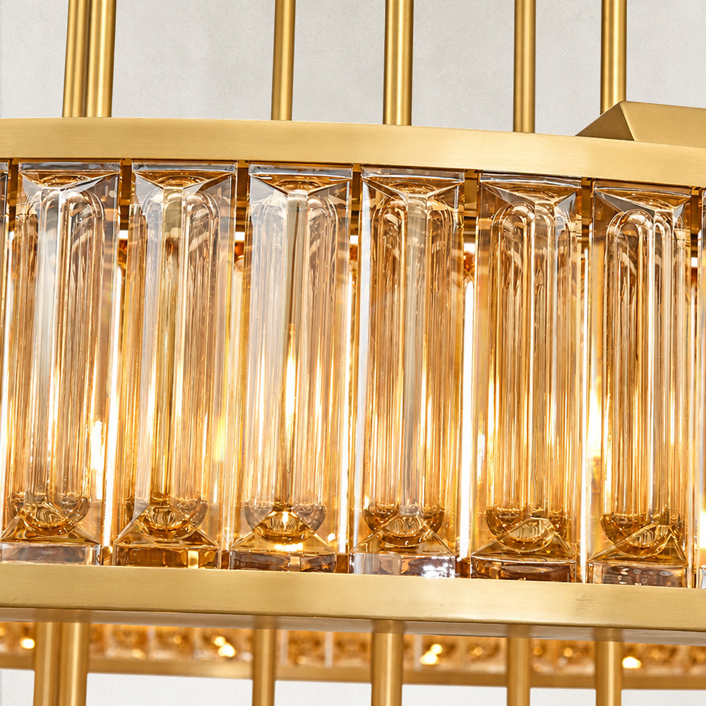 Miracle Luxury Amber Crystal 3-Tired Chandelier