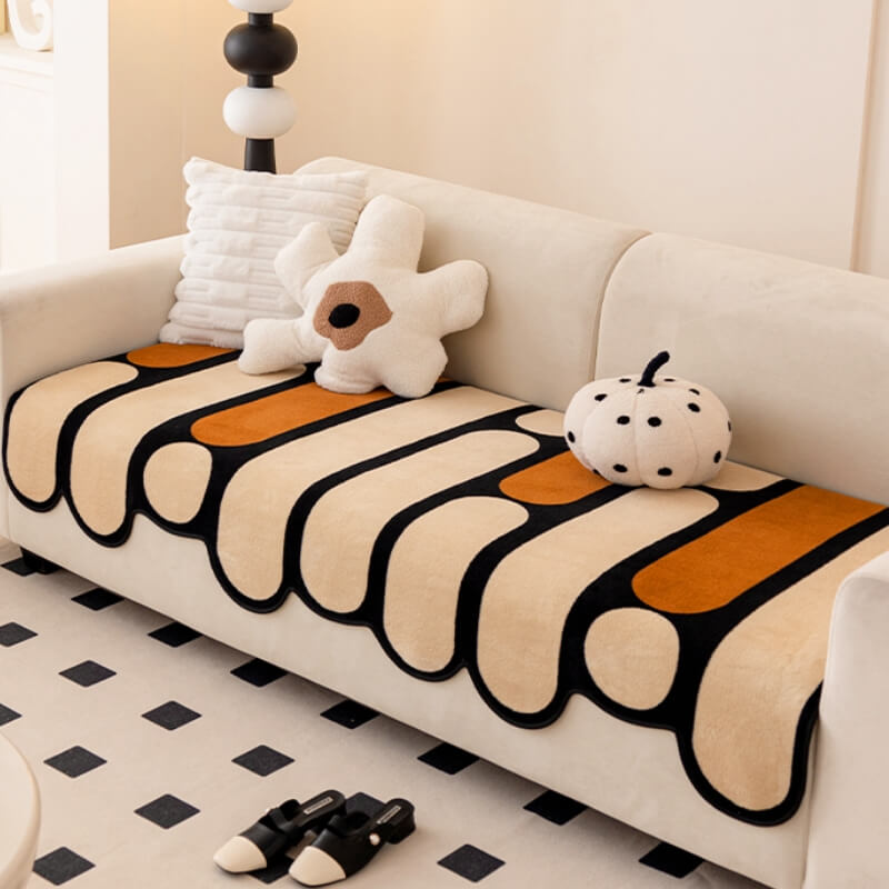 Modern Irregular-Shaped Chenille Scratch-Resistant Couch Cover