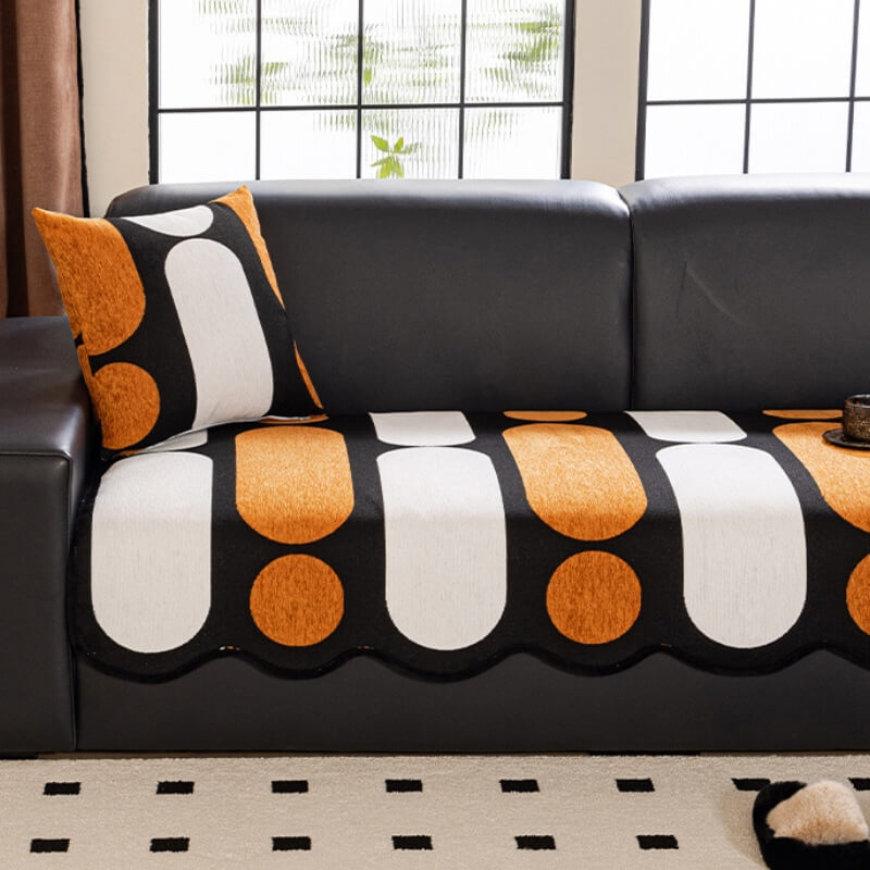 Modern Irregular-Shaped Chenille Scratch-Resistant Couch Cover