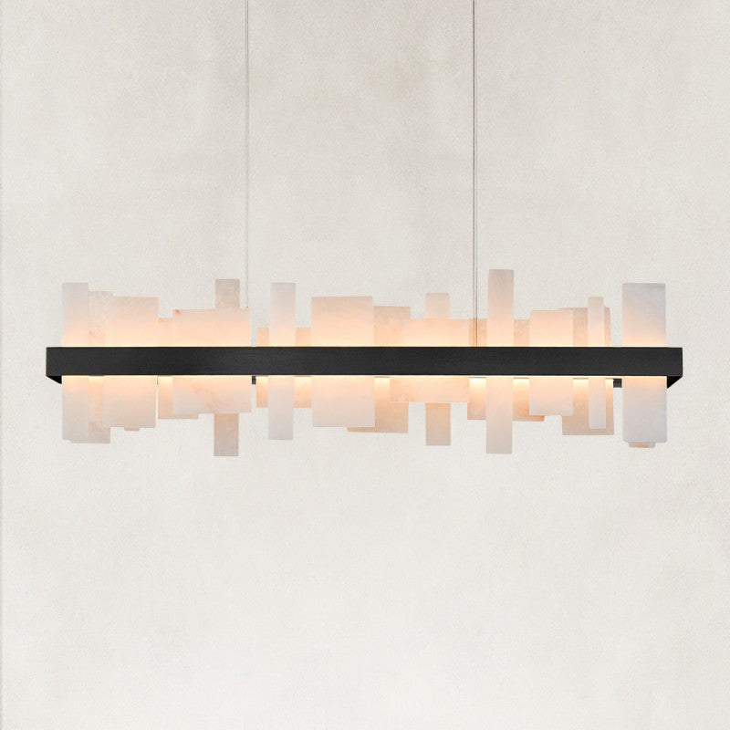 Nocta Alabaster Rectangular Chandelier 48"W