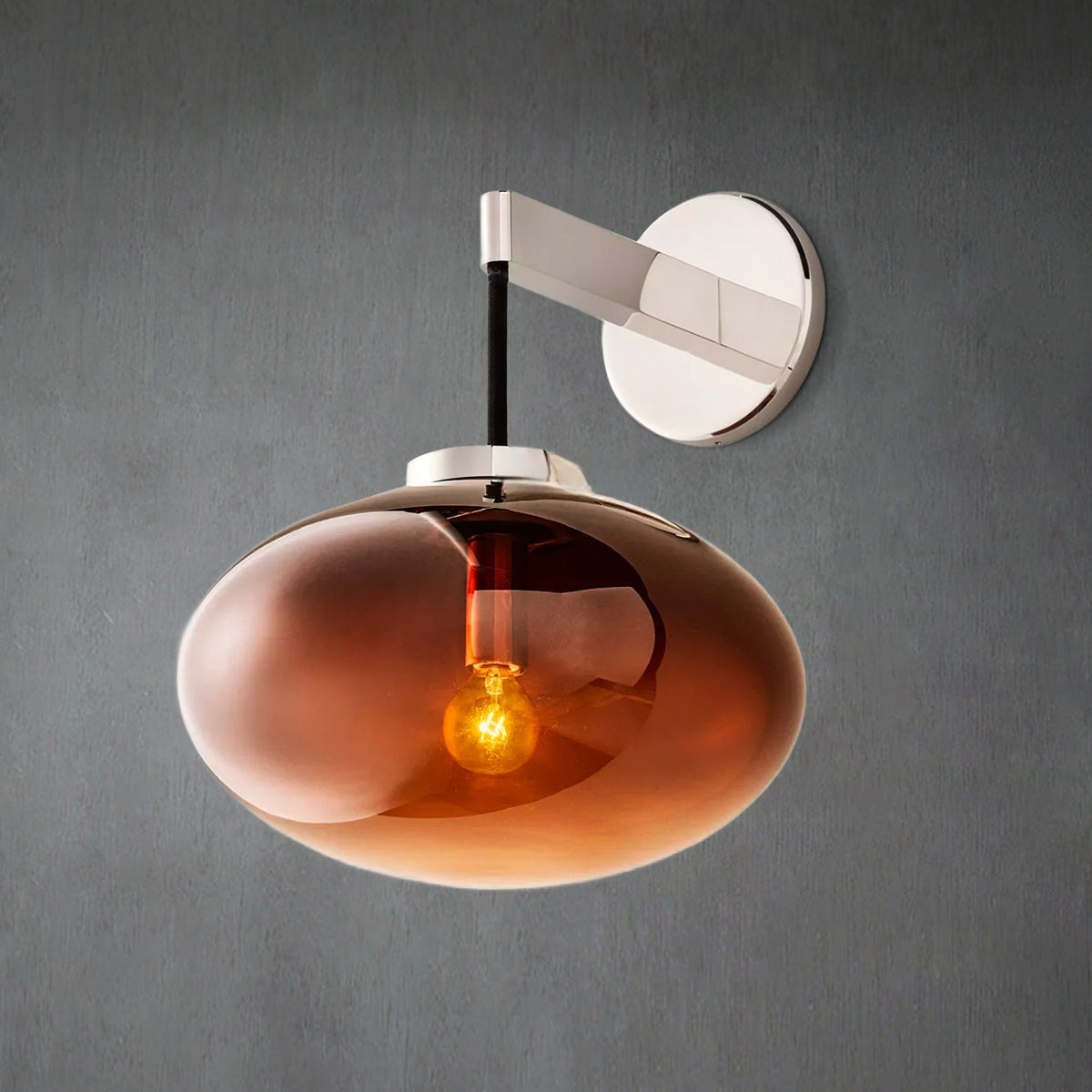Cabfz Smoke Glass Wall Sconce