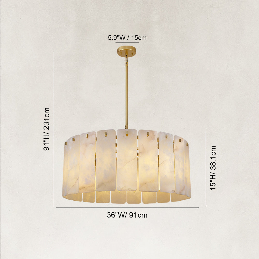 Opalis Alabaster Chandelier 36”D