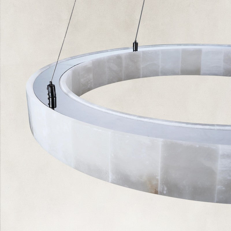 Orba Alabaster Halo Chandelier 30"D
