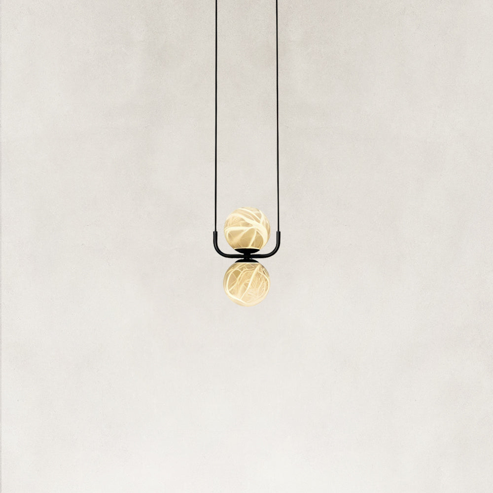 Orbital Cluster Alabaster 2-Light Pendant 4“D