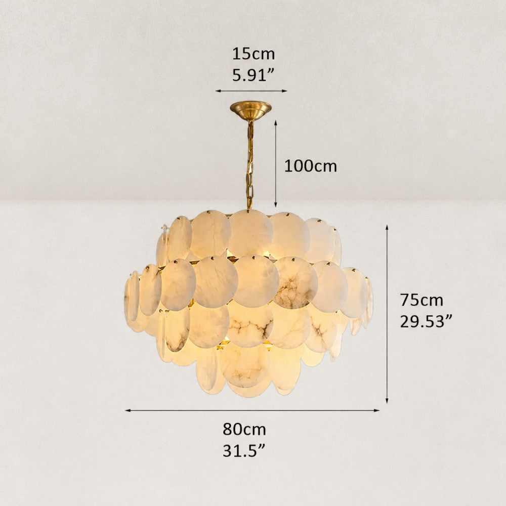 Oriella Grand Multi-Tier Alabaster Chandelier 32"D