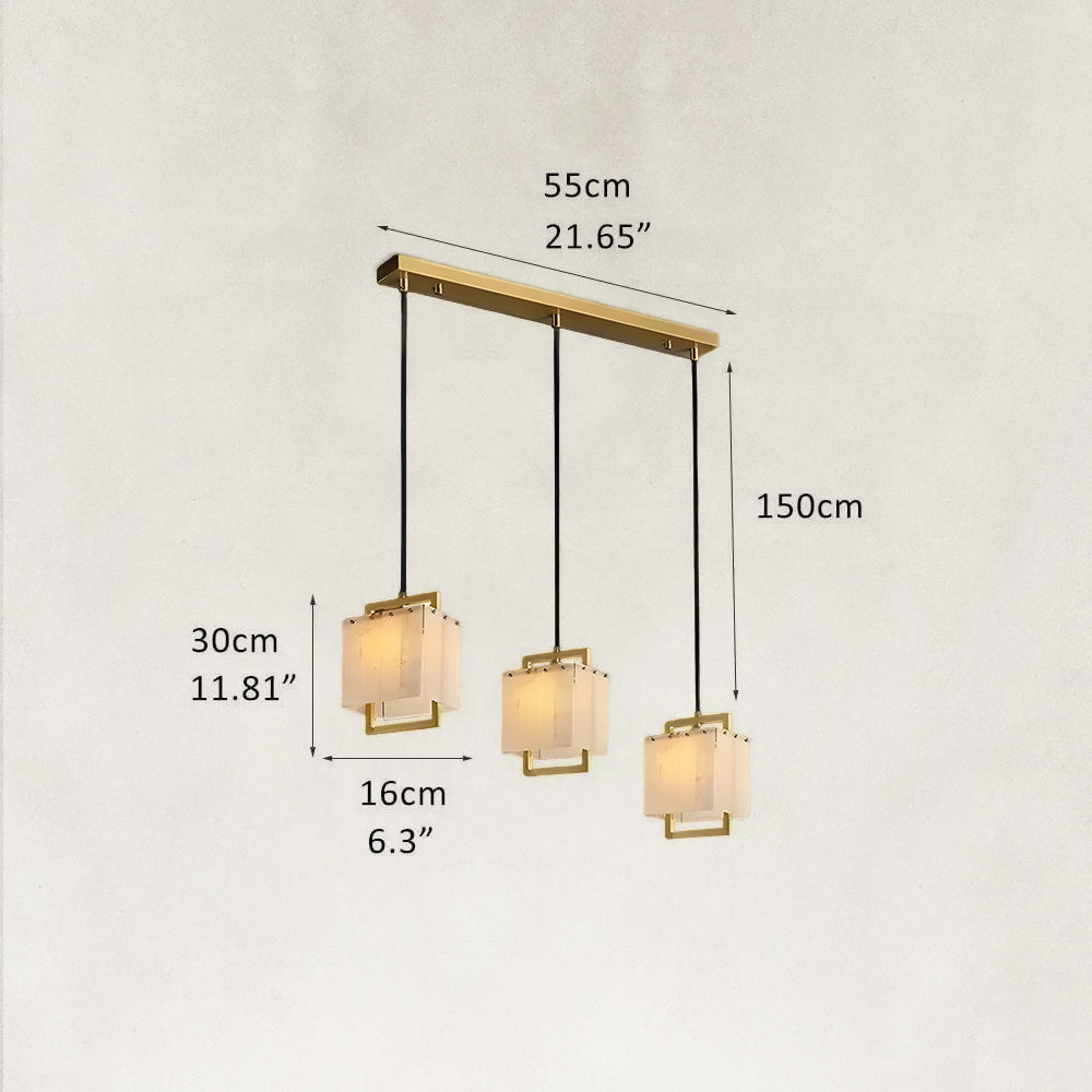 Orivan Alabaster 3-Light Cluster Dome Chandelier 22"W