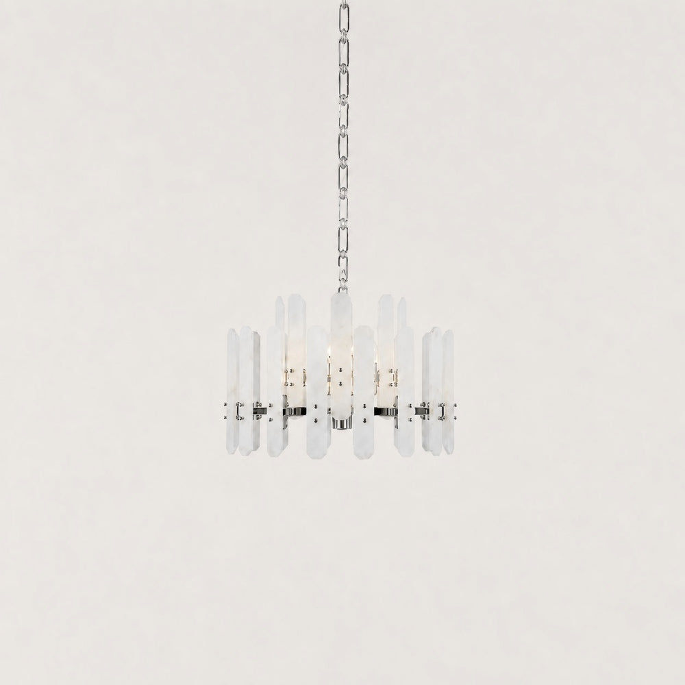 Ovara Elongated Alabaster Oval Chandelier